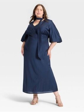 Women's Tie Neck Maxi Dress - A New Day
